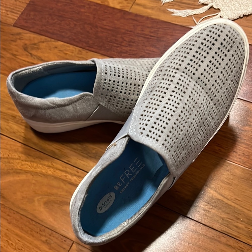 Gray Perforated Slip-On Loafers for Casual Comfort